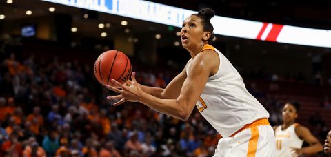 Mercedes Russell scored 16 points and 12 rebounds in Tennessee Lady Vols 72-64 loss to Alabama Thursday in SEC Tournament. (By Donald Page/Tennessee Athletics)