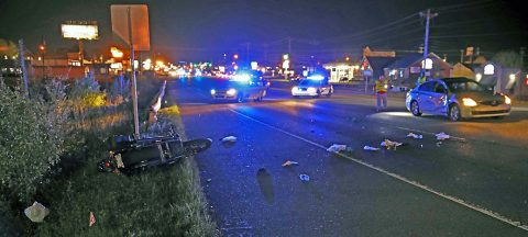 Nissan Altima and Kawasaki Motorcycle collide on Wilma Rudolph Boulevard sending two people to the hospital.