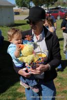 This little girl was the lucky winner of an Easter Basket.