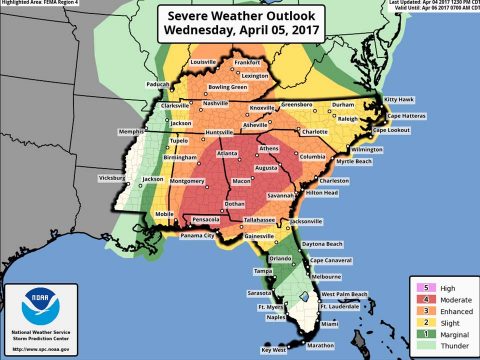  Severe Thunderstorms across Clarksville-Tennessee Wednesday, April 5th