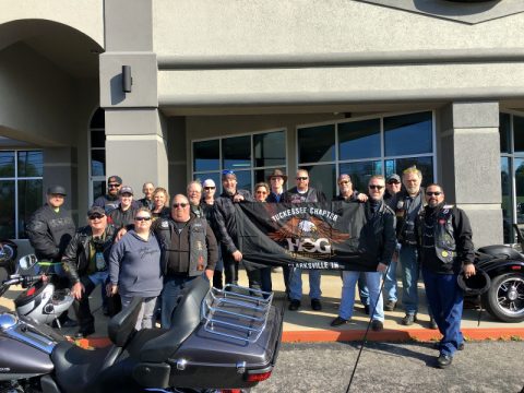 Clarksville Tuckessee Harley Owner's Group at Maker's Mark Distillery.