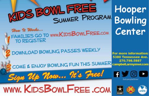 Fort Campbell’s Hooper Bowling Center to take part in the 2017 Kids Bowl Free program.