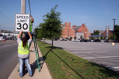 Speed limit on College Street now 30 mph.