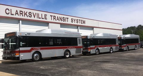 Clarksville Transit System has added three new fuel-efficient hybrid buses to its fleet, replacing three high-mileage conventional fuel vehicles.