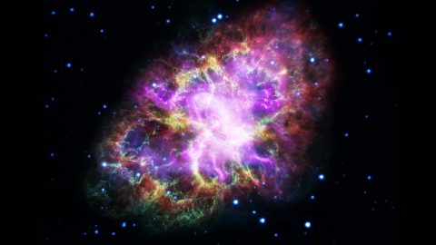 This image of the Crab Nebula combines data from five different telescopes. (NASA, ESA, G. Dubner (IAFE, CONICET-University of Buenos Aires) et al.; A. Loll et al.; T. Temim et al.; F. Seward et al.; VLA/NRAO/AUI/NSF; Chandra/CXC; Spitzer/JPL-Caltech; XMM-Newton/ESA; and Hubble/STScI)