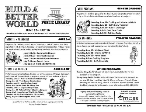 2017 Youth Summer Reading Program