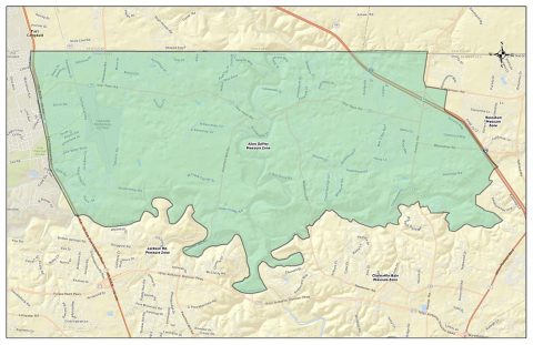 Clarksville Gas and Water - Allen Griffey Water Pressure Zone Map