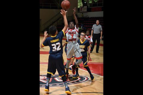 The Arkansas Rising Stars and Riverside Hawks face off in the 2016 AAU Boys 10U National Basketball Championship games in Clarksville in 2016.