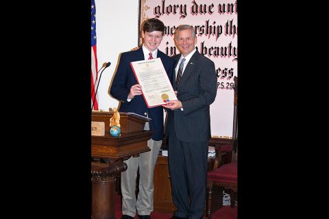 Sebastian Motes (L) with Representative Joe Pitts (R)