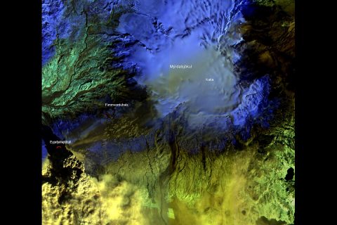 Artificial intelligence is poised to change the way NASA studies space. A.I. onboard a NASA Earth science satellite detected the eruption of an Icelandic volcano in 2010, helping to produce this colorful image. (NASA/JPL/EO-1 Mission/GSFC/Ashley Davies)