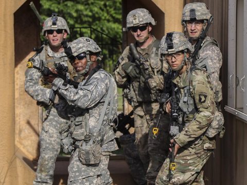 2-327th “No Slack” Soldiers and leaders prepare and plan for movement to South Africa. (Sgt. Samantha Stoffregen, 1st Brigade Combat Team, 101st Airborne Division (AA) Public Affairs)