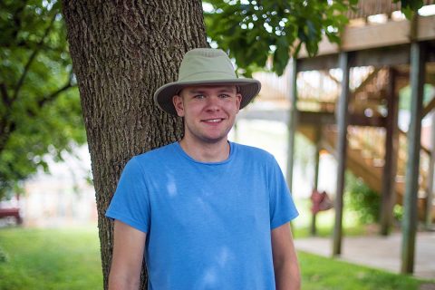 Austin Peay State University GIS Major David Woods is cataloguing all the trees on the main APSU campus.