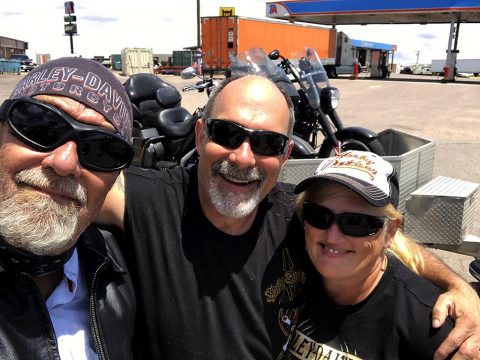 Hank Bonecutter with Stephen and Rosemary Walker when they met for the first time near Colorado Springs Colorado.