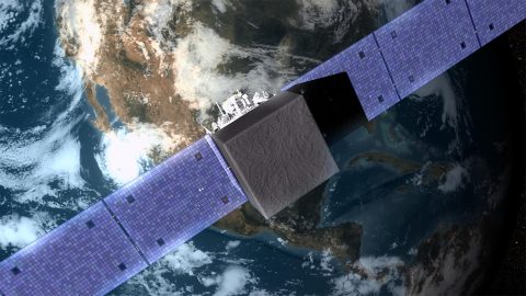 An illustration of NASA's Fermi Gamma-ray Space Telescope orbiting Earth. ( NASA's Goddard Space Flight Center Conceptual Image Lab) An illustration of NASA's Fermi Gamma-ray Space Telescope orbiting Earth. ( NASA's Goddard Space Flight Center Conceptual Image Lab)