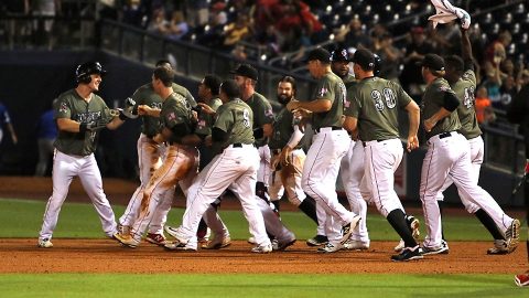 Throwing Error Allows Nashville Sounds Winning Run in the Ninth Inning. (Nashville Sounds) Throwing Error Allows Nashville Sounds Winning Run in the Ninth Inning. (Nashville Sounds)