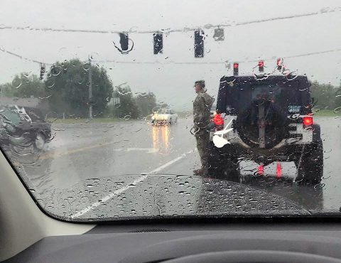 Tennessee National Guard Colonel Jack L. Usrey saluting funeral procession Tennessee National Guard Colonel Jack L. Usrey saluting funeral procession