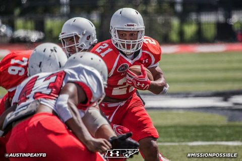 Austin Peay Football held their final scrimmage during Fan Fest at Fortera Stadium, Saturday. (APSU Sports Information)