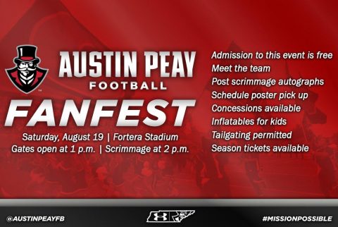 Austin Peay Football Fan Fest to be held this Saturday, August 19th. (APSU Sports Information)