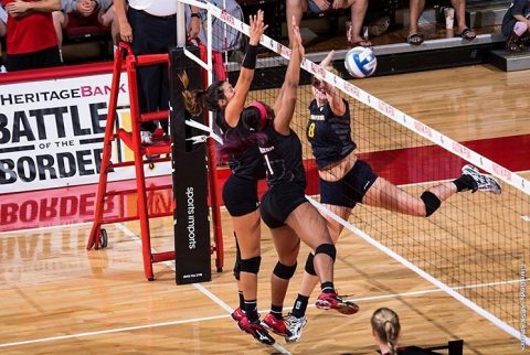 Austin Peay Volleyball takes down No. 19 Missouri at the Dunn Center. (APSU Sports Information)