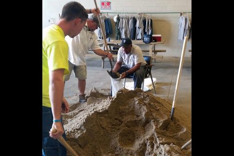 Clarksville Street Department workers prepared sandbags Wednesday for use against expected heavy rains and  flash flooding.