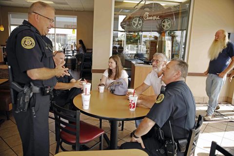 "Coffee with a Cop" was held Saturday, August 26th at the Chick-Fil-A located on Wilma Rudolph Boulevard.