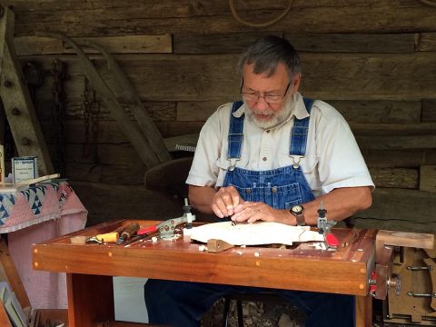 Homeplace Trades Fair 2016 at Land Between the Lakes provided an opportunity for visitors to learn about trades during the mid-19th century like hand-carved mandolins. (LBL)