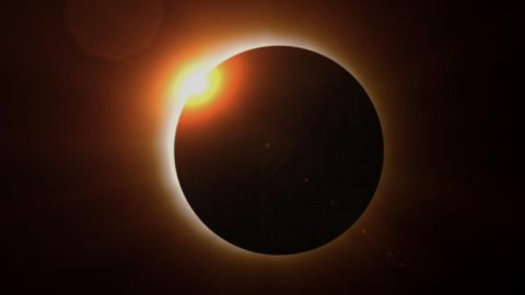 This illustration depicts a rare alignment of the Sun and Moon casting a shadow on Earth. (NASA) This illustration depicts a rare alignment of the Sun and Moon casting a shadow on Earth. (NASA)
