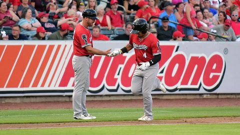 Sounds' Franklin Barreto and Mark Canha Combines for Eight of Nashville’s 16 Hits in Win. (Nashville Sounds)