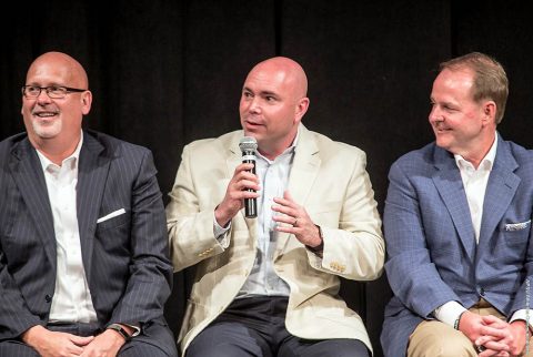 Austin Peay Men's Basketball head coach Matt Figger took part in supporting the American Cancer Society at Coaches vs. Cancer Tennessee Tip-Off event. (APSU Sports Information)