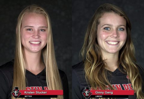 APSU Volleyball's Kristen Stucker and Ginny Gerig