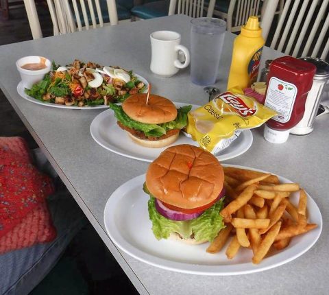 Eating at Cindy's on the Barge