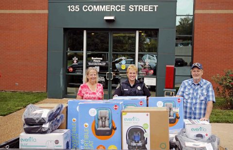 Citizens Police Academy Alumni’s Generosity Helps Clarksville Police Department Kick Off Child Passenger Safety Week, September 17th-23rd, 2017