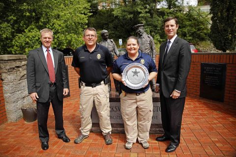 (L to R) Assistant Special Agent in Charge, Gregory Hudson, Lt Sean Averitt, Detective Debra Kolofsky, and Special Agent in Charge Todd Hudson. (Jim Knoll, CPD)