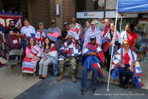 Quilting in Clarksville presented 22 quilts to veterans on Friday, September 22nd, 2017.