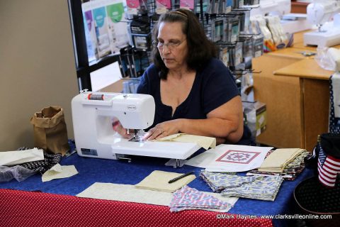 This sewing machine was manned constantly for 22 hours.