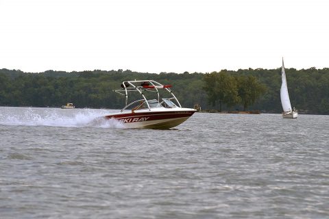 Boats move about J. Percy Priest Lake in Nashville, Tenn., July 19, 2017. The public is encouraged to make water safety priority over the Labor Day weekend. (Leon Roberts)