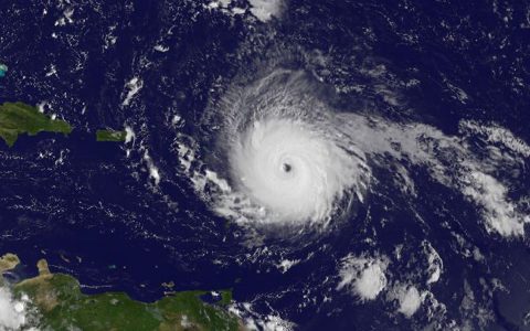 On Sept. 4 at 17:24 UTC, NASA-NOAA's Suomi NPP satellite captured this view of Hurricane Irma as a Category 4 hurricane approaching the Leeward Islands. (NOAA/NASA Goddard MODIS Rapid Response Team)