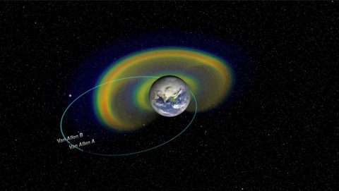 The spacecrafts’ orbit can be seen in this cutaway view of the Van Allen Belts. (NASA's Goddard Space Flight Center)