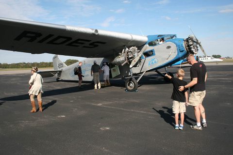 1929 Ford Tri-Motor airliner on display at Clarksville Regional Airport.