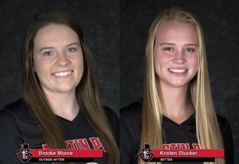 APSU Volleyball's Brooke Moore and Kristen Stucker