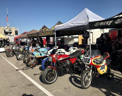 Teams preparing for practice laps. (Hank Bonecutter)