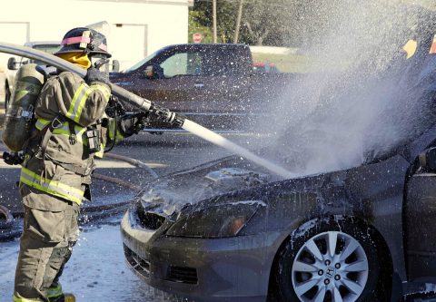 Clarksville Fire Rescue put out a car fire that started inside a car detailing business on Providence Boulevard. (Jim Knoll, CPD)