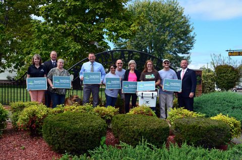 (L to R) Patti Hill, Jeff Truitt, Shell Kuhn, Joey Smith, Irene Steele, Barry Steele, Janelle Fossen, Heather Sugg, Phillip Sugg, Montgomery County Mayor Jim Durrett. (Shasta Meza)