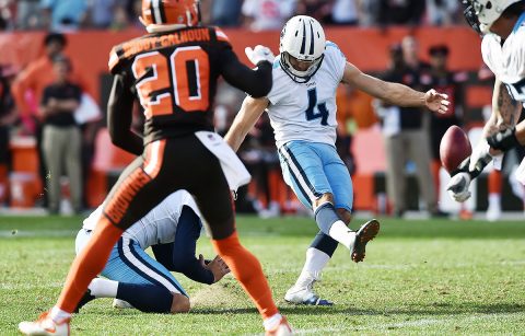Tennessee Titans kicker Ryan Succop (4) kicks the game-winning field goal in overtime against the Cleveland Browns at FirstEnergy Stadium. (Ken Blaze-USA TODAY Sports) Tennessee Titans kicker Ryan Succop (4) kicks the game-winning field goal in overtime against the Cleveland Browns at FirstEnergy Stadium. (Ken Blaze-USA TODAY Sports)