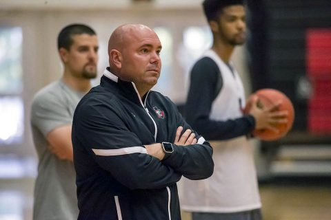 Austin Peay Men's Basketball new head coach Matt Figger leads the Govs against Sewanne Saturday at the Dunn Center in his first game as head coach. (Austin Peay Sports Information)