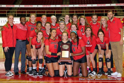 Austin Peay Women's Volleyball earns share of OVC Regular Season Title with sweep of SEMO Saturday afternoon at the Dunn Center.