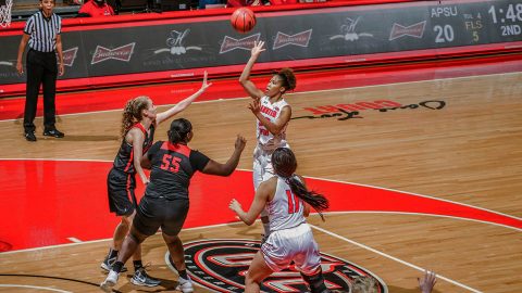 Austin Peay Women's Basketball comes from behind in the second half to beat Christian Brothers 73-50 Tuesday night at the Dunn Center. (APSU Sports Information) Austin Peay Women's Basketball comes from behind in the second half to beat Christian Brothers 73-50 Tuesday night at the Dunn Center. (APSU Sports Information)