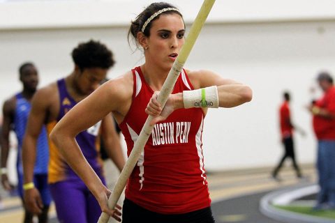 Austin Peay Women's Indoor Track and Field junior Savannah Amato tops the leaderboard in the pole vault at Saluki Fast Start, Saturday. (APSU Sports Information) 