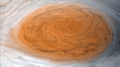 This photo shows the motion of clouds in Jupiter's Great Red Spot. (NASA/JPL-Caltech/SwRI/MSSS/Gerald Eichstadt/Justin Cowart)