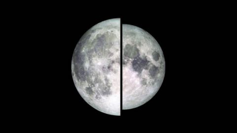 An image of the moon taken by NASA's Lunar Reconnaissance Orbiter is shown in two halves to illustrate the difference in the apparent size and brightness of the moon during a supermoon. The left half shows the apparent size of a supermoon (full moon at perigee), while the right half shows the apparent size and brightness of a micromoon (full moon at apogee). (NASA/Goddard/Lunar Reconnaissance Orbiter) An image of the moon taken by NASA's Lunar Reconnaissance Orbiter is shown in two halves to illustrate the difference in the apparent size and brightness of the moon during a supermoon. The left half shows the apparent size of a supermoon (full moon at perigee), while the right half shows the apparent size and brightness of a micromoon (full moon at apogee). (NASA/Goddard/Lunar Reconnaissance Orbiter)